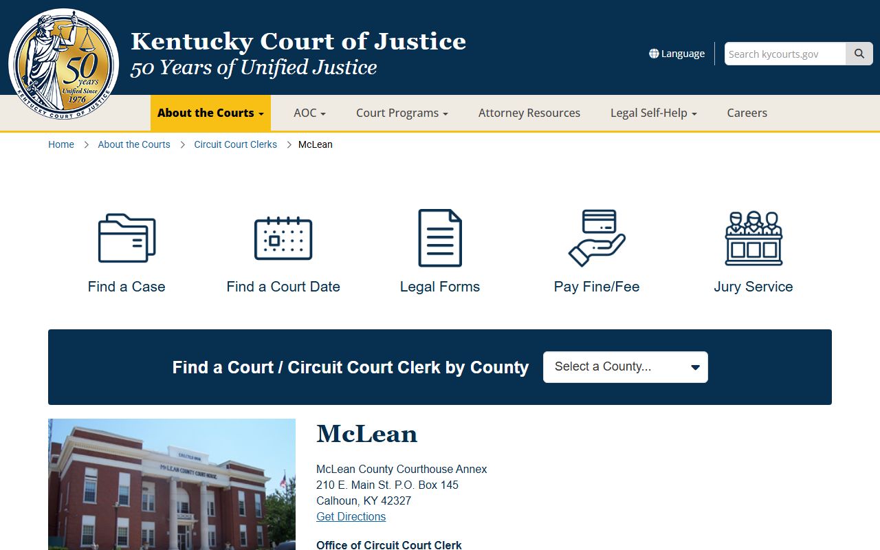 McLean County court records county court page