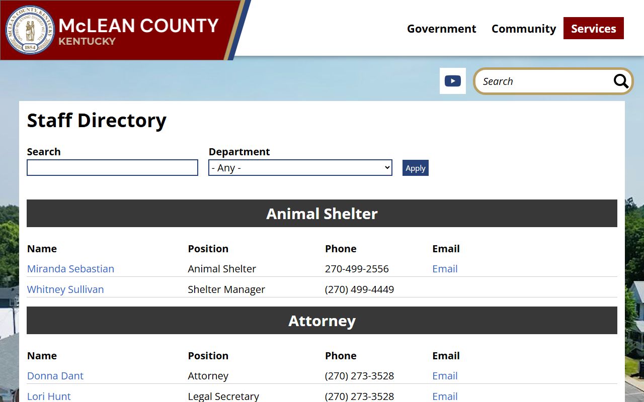 McLean County court records staff directory