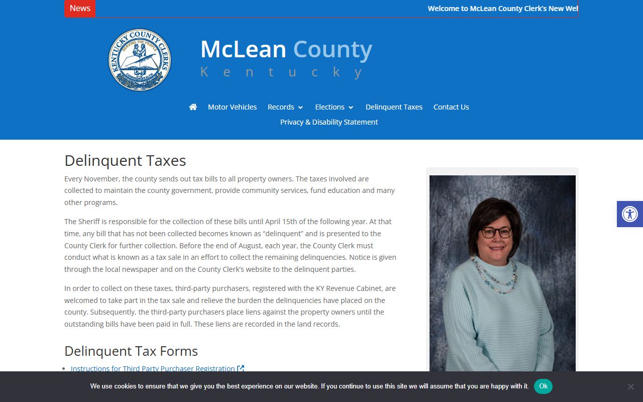 McLean County probate records delinquent tax and lien information