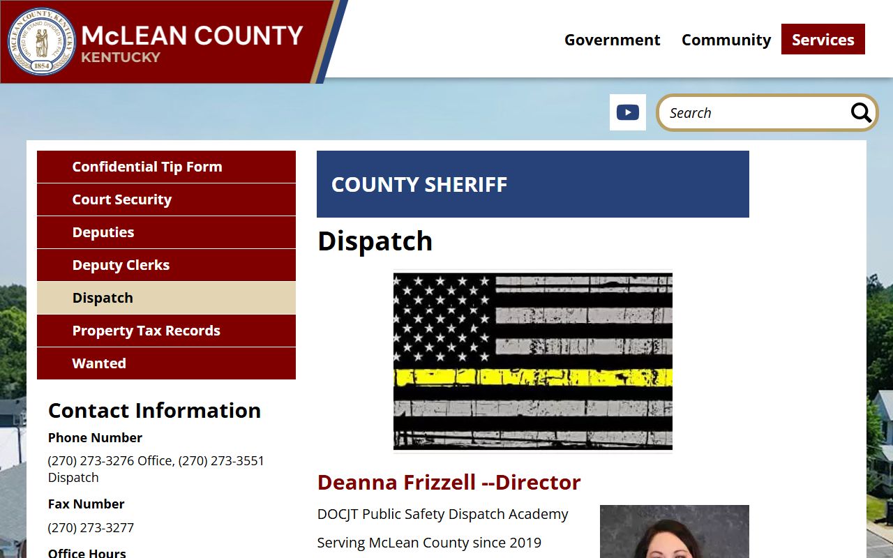 McLean County warrant search sheriff dispatch page